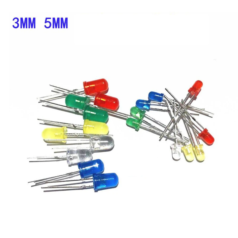 3MM 5MM Led Kit Mit Box Gemischte Farbe Rot Grün Gelb Blau (200 Stück) – Bild 4