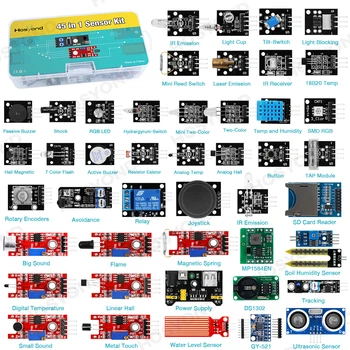 45-in-1 Sensor-Modul Starter-Kit Lernset Besser als 37-in-1 Sensor-Kit für Arduino