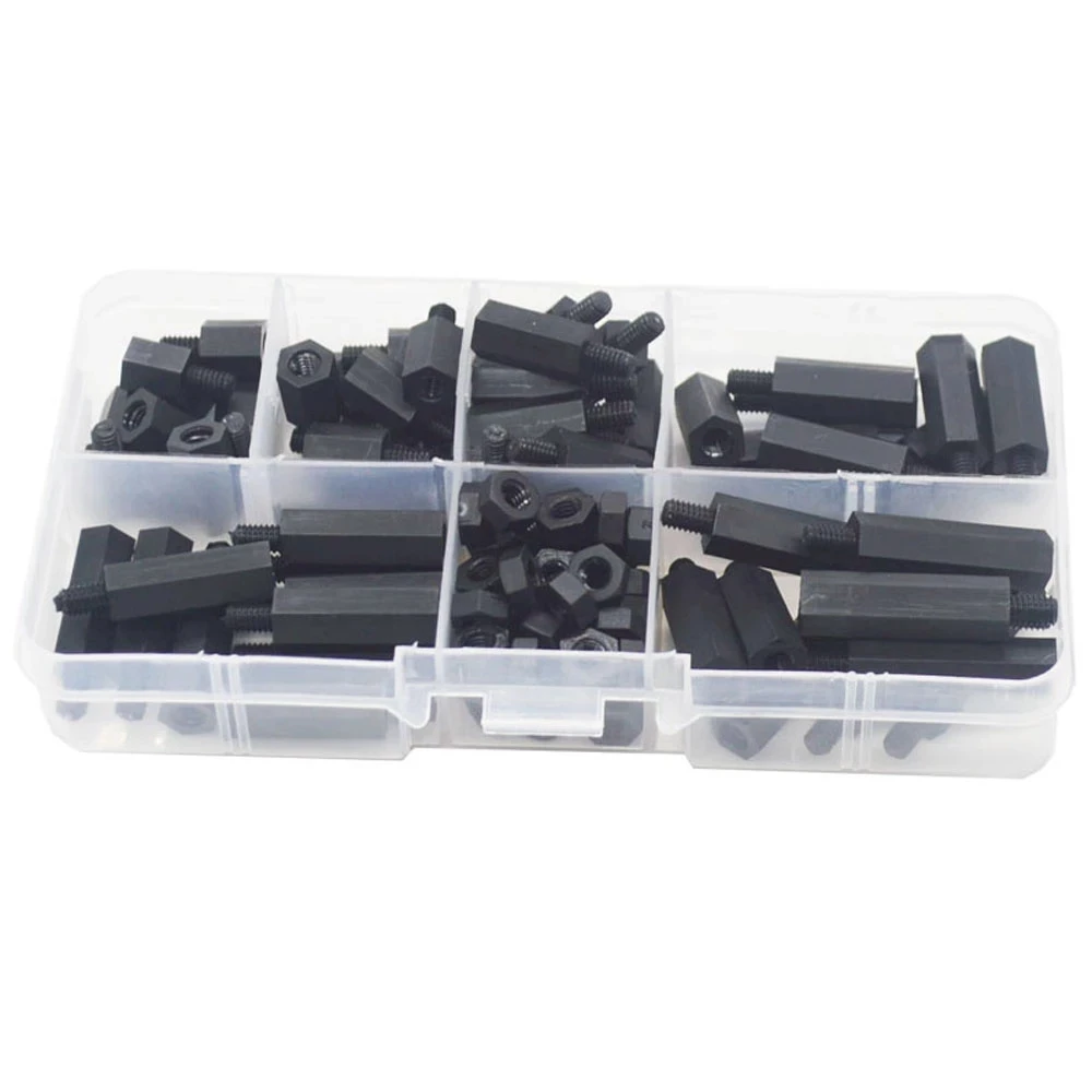 M2 M2,5 M3 M4 Schwarz Weiß Sechskant Nylon Abstandshalter Spalte PCB – Bild 3
