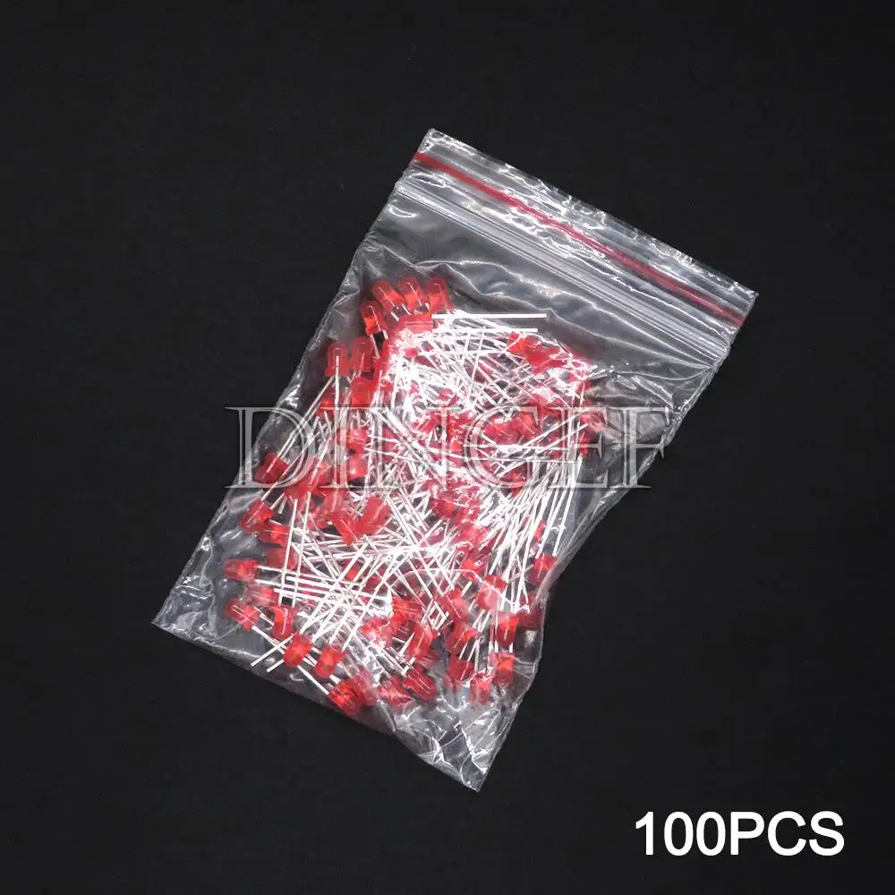 3mm 5mm LED Diode F3 F5 Sortiertes Kit Weiß Grün Rot Blau Gelb Orange Rosa Weiß DIY Leuchtenden (100 Stück)