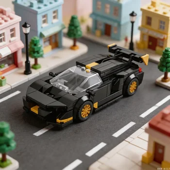 Sammelbares Sportwagen-Bauset, DIY-Baustein-Set, Gehirntrainierendes Spielzeug für Männer, Geburtstagsgeschenk