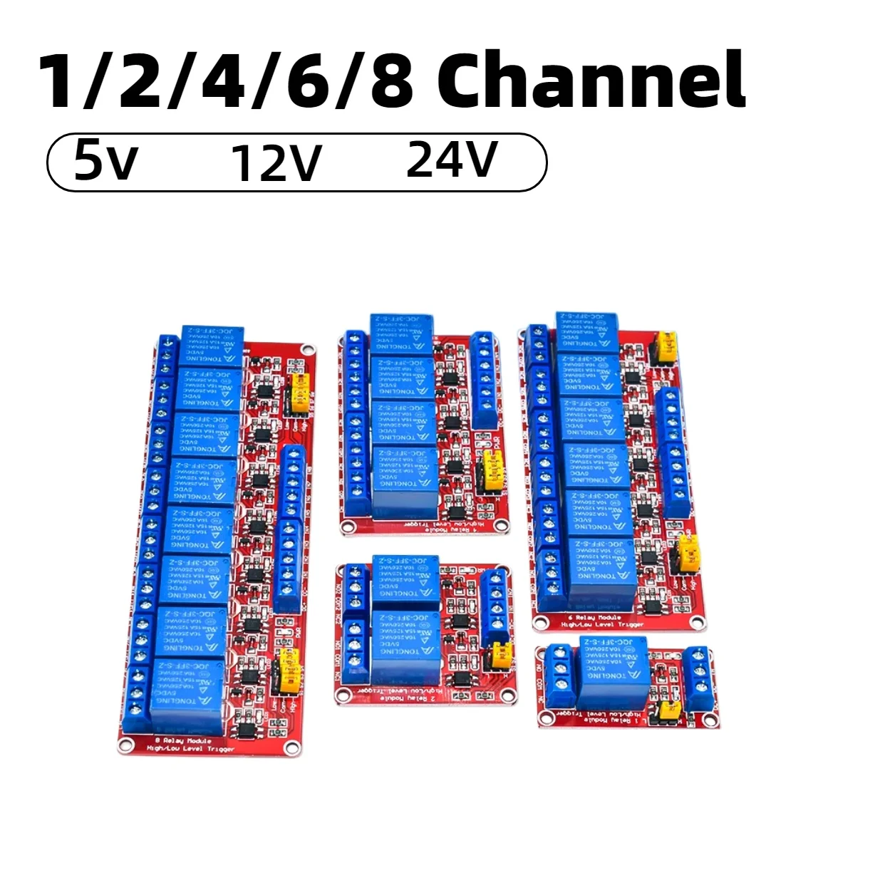 5V 12V 24V 1 2 4 6 8 Kanal Relaismodul-Board Shield mit Optokoppler – Bild 2