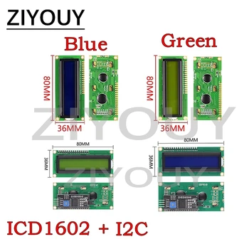 LCD1602 + I2C 16x2 1602A PCF8574T Blau/Grüner Bildschirm HD44780 Zeichen-LCD mit IIC/I2C Serieller