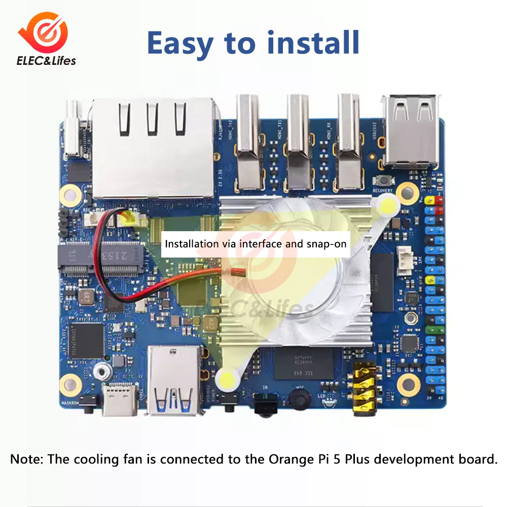 Aluminium-Lüfter für das Orange Pi 5 Plus-Entwicklungsboard. Verwenden – Bild 5
