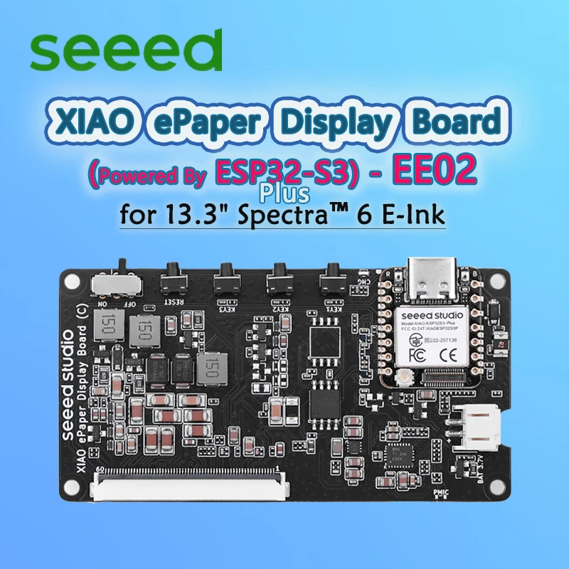 Seeed XIAO E-Paper Display Board EE02 für 13,3' Spectra 6 E-Ink, SenseCraft HMI Firmware Vorinstalliert