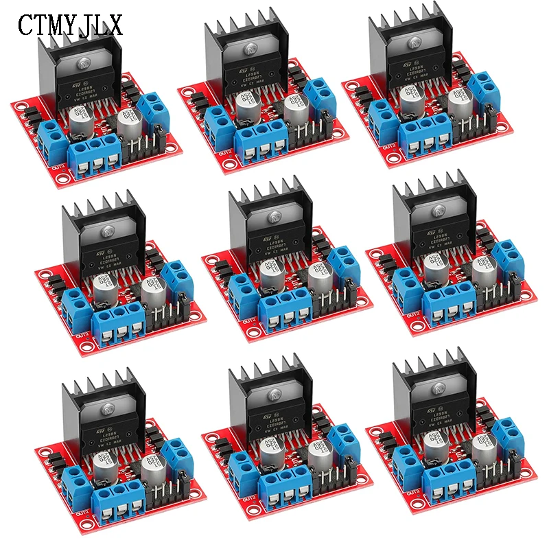 L298N Motor Fahrer Controller Board L298 Modul Für Arduino Dual H Brücke DC Schrittmotor Smart Auto (10 Stück)