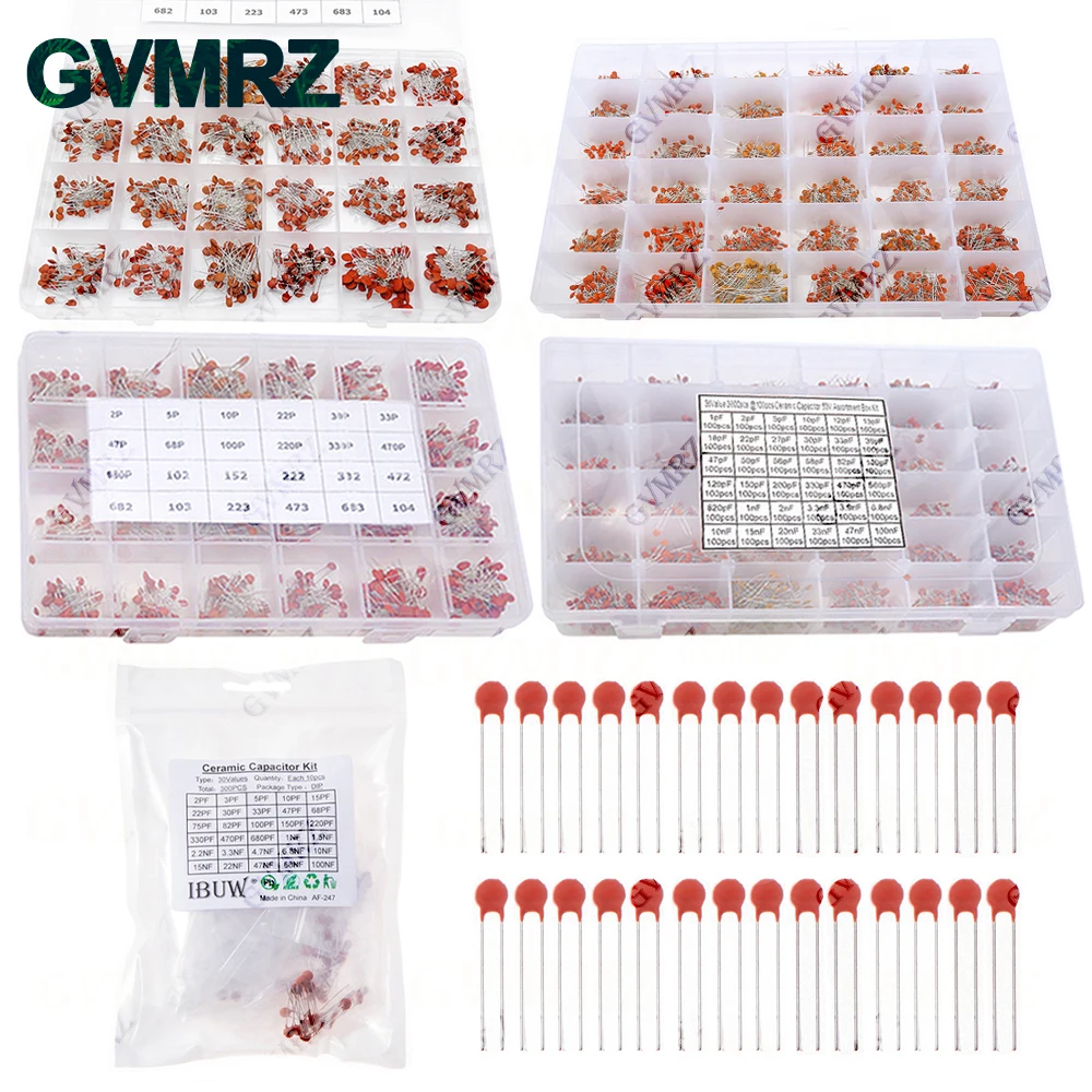 Keramik Kondensatoren Kit Elektronische Komponenten Paket Kondensator Verschiedene Proben Diy Kit (300 Stück)
