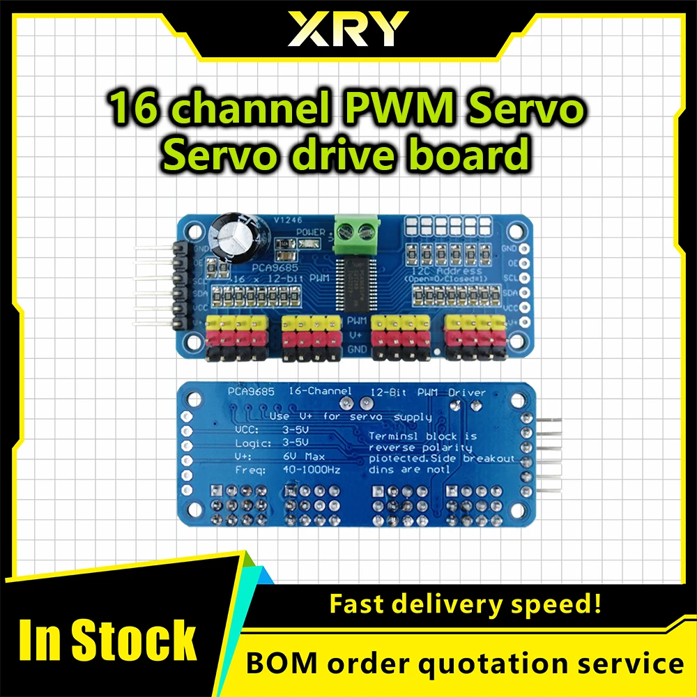 XRY PCA9685PW 16 Kanales 12 Bits PWM/Servo Driver-I2C Interfaz PCA9685 Franulo Raspberry Pi Escudo Franulo