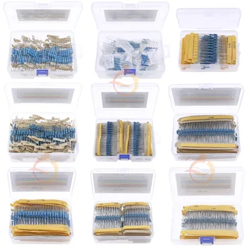 1/8w 1/4w 1/2w 1w 2w 3w 0Ω ~ 10mΩ 1% Metall film widerstand Widerstands sortiment Kit mit Box