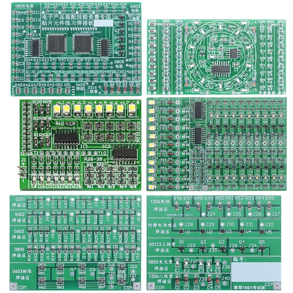 DIY Elektronik Kit SMT SMD Lötprojekt Übungsbrett Widerstand Diode Transistor Komponente Schweißtraining