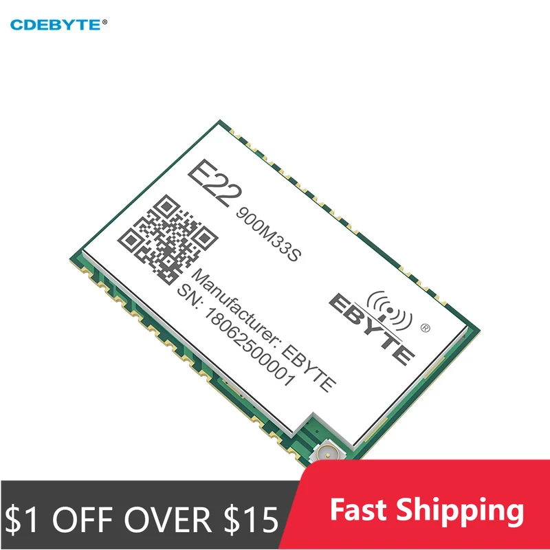 SX1262 LoRa Spread Spectrum 32M Hochpräzises TCXO-Funkmodul 868/915 MHz CDEBYTE E22-900M33S SPI 33 dBm SMD 16