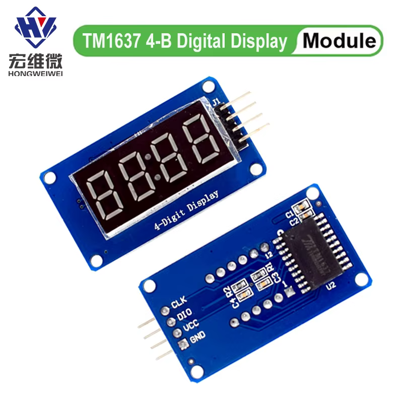 TM1637 LED-Anzeigemodul für Arduino, 7-Segment, 4-Bit, 0,36 Zoll, rote Anode, digitale Röhre, LED-Helligkeit