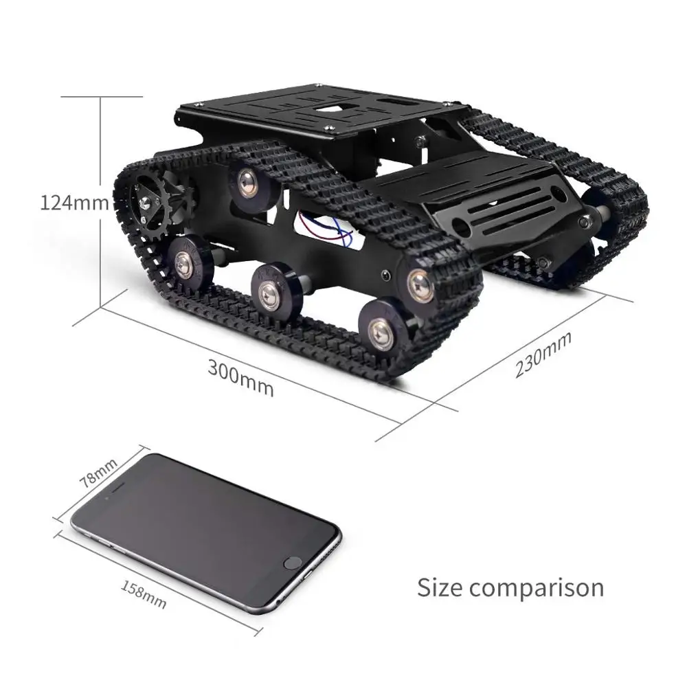Smart Robot Car Tank Chassis Kit Aluminiumlegierung Große Plattform – Bild 2