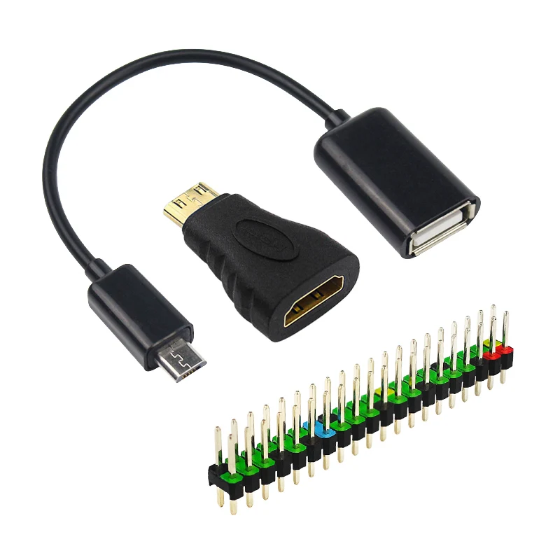 Raspberry Pi Zero USB OTG Adapter & Mini HDMI-kompatibler Konverter & 40Pin GPIO Header für BPI-M2/M4 Zero