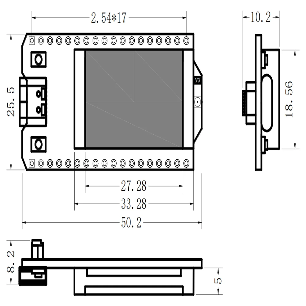 433 MHz 928 MHz ESP32-S3FN8 LoRa V3 Entwicklungsboard SX1262 0,96 Zoll – Bild 5