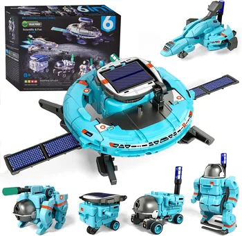Zusammenbau eines Roboter-Bausatzes, 6-in-1, pädagogisches DIY-Kreationsspielzeug, wissenschaftliche