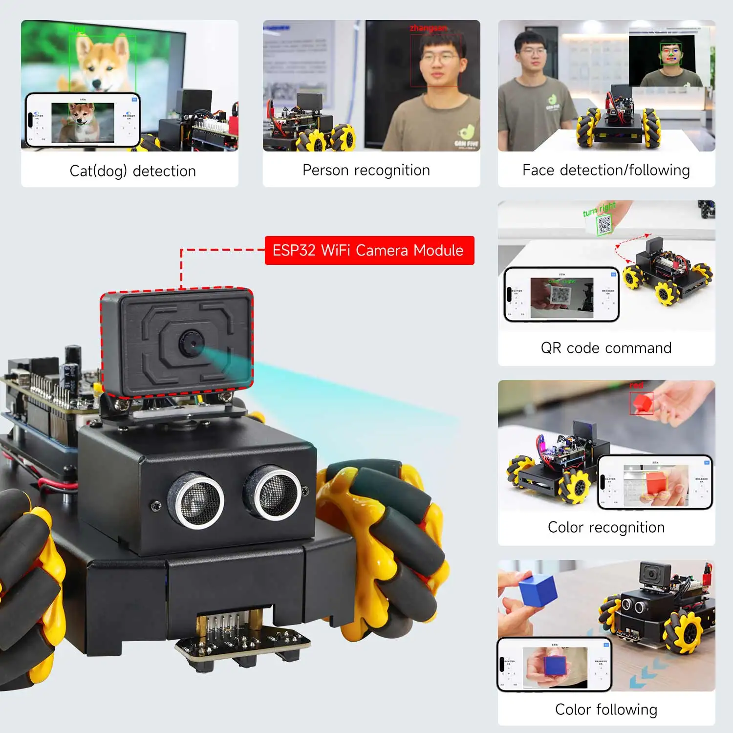 Yahboom UNO R3 Smart Robot Car Kit Roboduino V2 Mit ESP32 WiFi Kamera – Bild 2