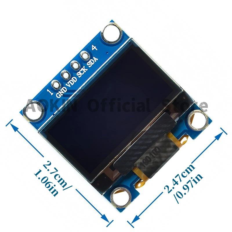 0,96 Zoll OLED-Display-Modul SSD1306 I2C IIC SPI Seriell 128 x 64 3,3 – Bild 2