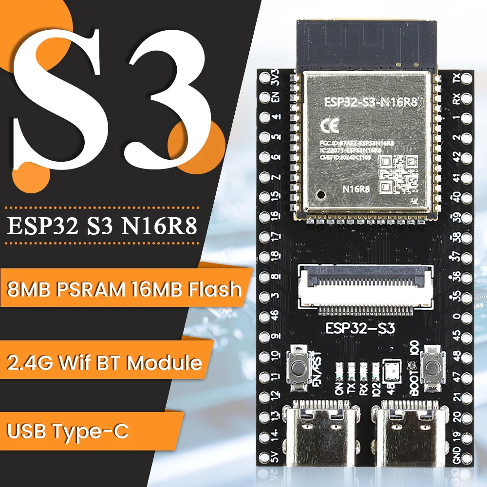 ESP32 S3 N16R8 CAM Development Board 2,4G Wifi BT Kamera Modul für OV2640 OV5640 8 MB PSRAM 16 MB FLASH