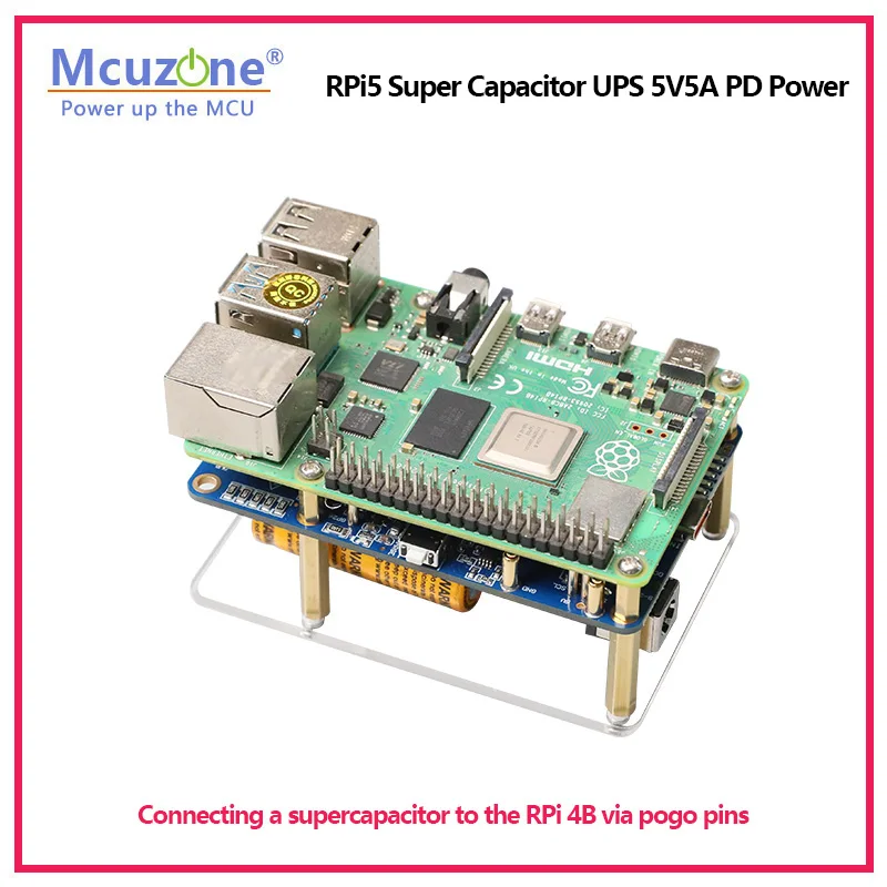 Raspberry Pi 5 Superkondensator 5V5A UPS PD-Strommodul, Unterstützt – Bild 4