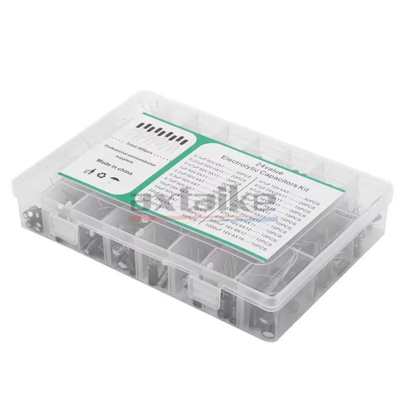 16V 25V 50V 0,1uF - 1000uF Aluminium-Elektrolytkondensator-Sortiment-S – Bild 6