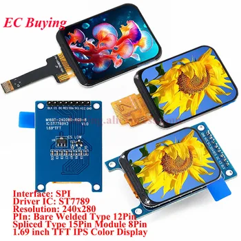 1,69 Zoll TFT LCD IPS Farbdisplay-Modul 1,69" HD Bare ST7789 Controller-Treiber SPI-Schnittstelle 240x280