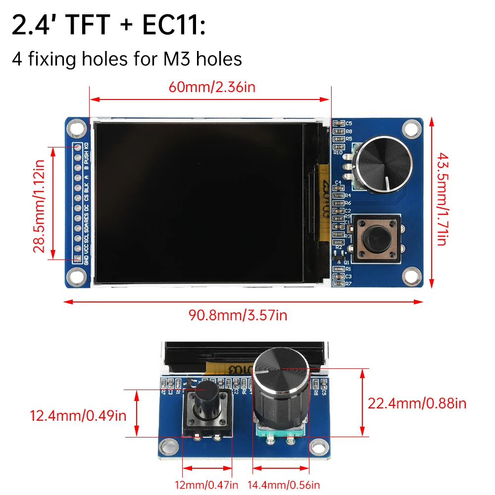 1,8/2,4 Zoll SPI TFT LCD-Modul mit EC11 Drehgeber ST7735/ST7789 – Bild 5