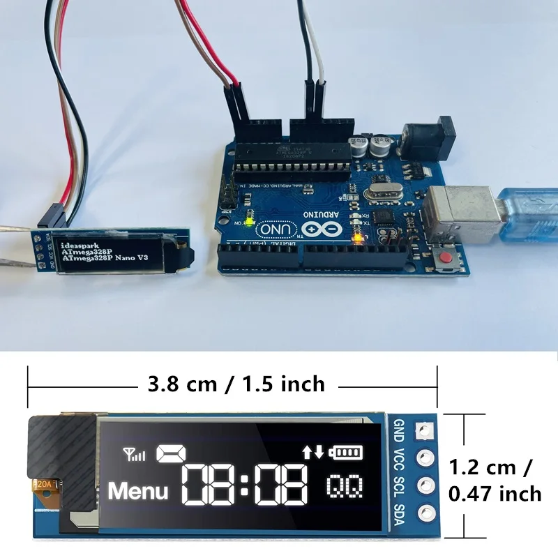 0,96 Zoll oled Display-Modul ssd1306 i2c iic spi serielle x 64 lcd – Bild 5