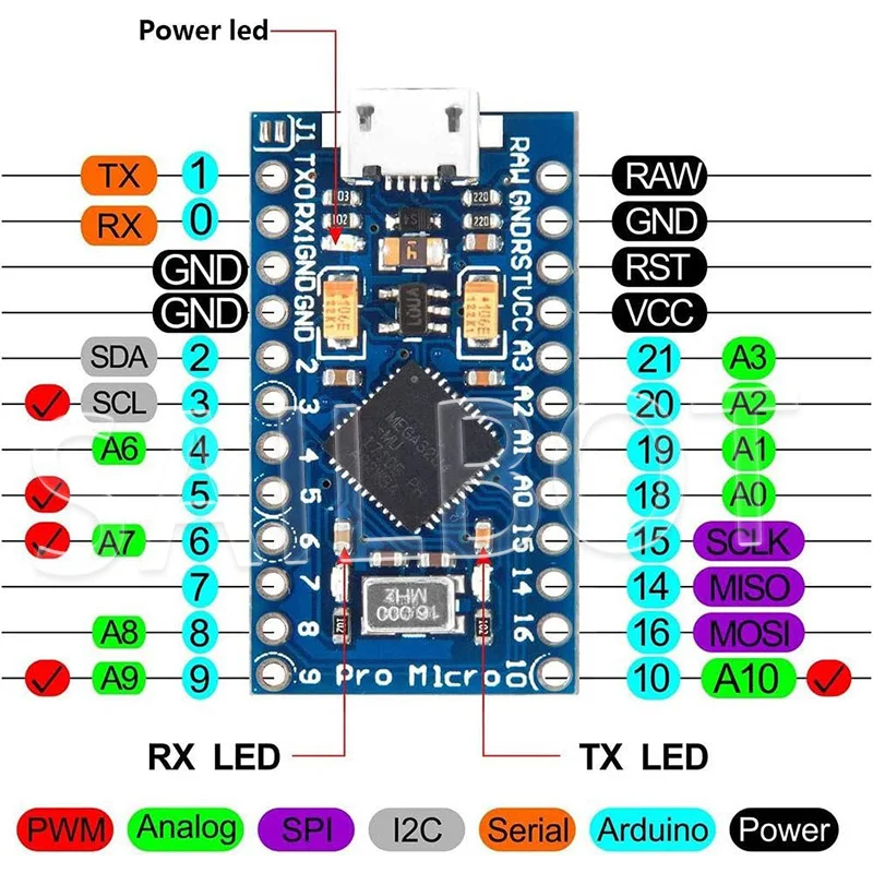Pro Micro ATmega32U4 5V 16MHz Chip Ersetzen ATmega328 Für Arduino Pro – Bild 2