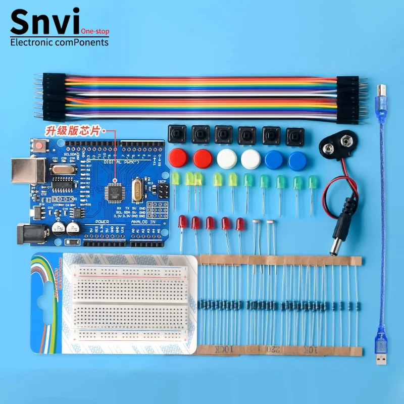 UNO R3 Starter-Kit für Arduino Komplettes Anfänger-Lernset mit Sensoren, Motoren, LCD-Display