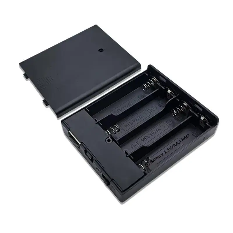 4xAA Batteriehalter mit USB-Anschluss & Schalter, Konvertierbar zu 5V – Bild 3