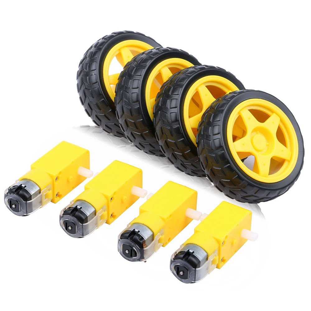 DC-Elektromotor 3-6 V Doppelwellen-Getriebe TT DC-Motor magnetischer Getriebemotor mit 4 Stück Smart (4 Stück)