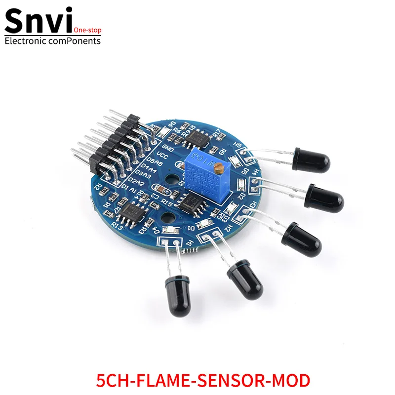 5-Kanal-Flammensensormodul, analoger und digitaler Doppelausgang, für Feuerwehrroboter