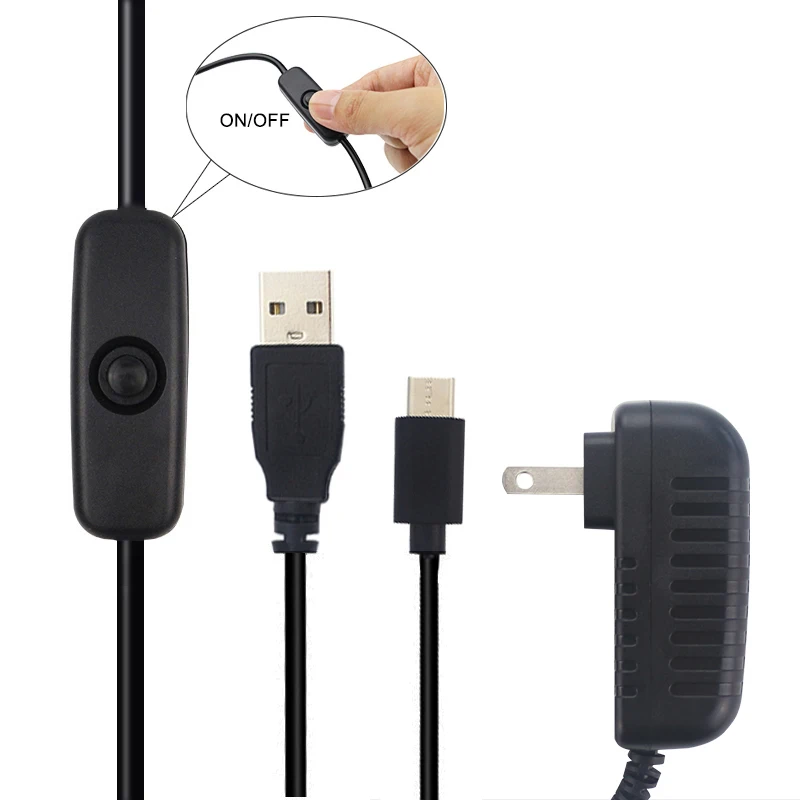 5V 3A Netzteil mit EIN/AUS-Schalter EU US UK Stecker Ladegerät USB – Bild 2