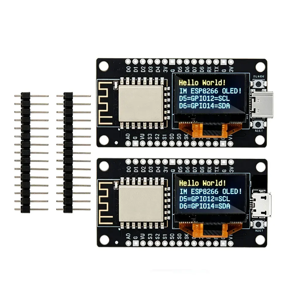 NodeMCU ESP8266 Entwicklungsboard mit 0,96-Zoll-OLED-Display, CH340G ESP-12F WiFi-Modul, TYPE-C USB
