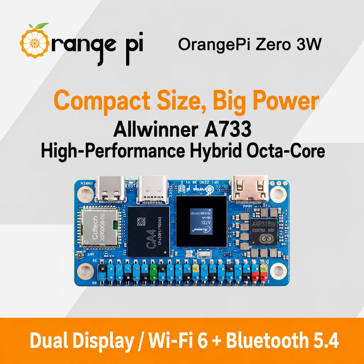 Orange Pi Zero 3W 4GB 6GB 12GB RAM Einplatinen-OPi Zero 3W Embedded-Entwicklungsboard