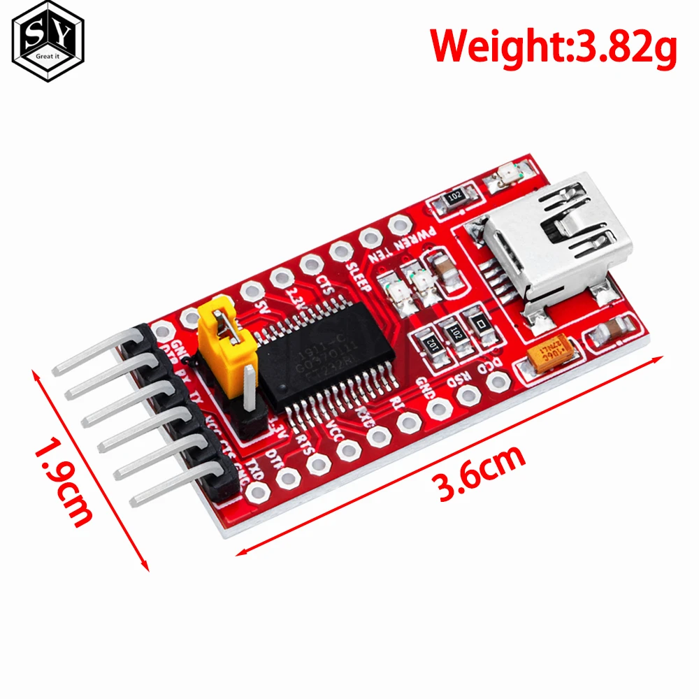 FT232RL FTDI USB 3,3 V 5,5 V zu TTL Serielles Adaptermodul für Arduino – Bild 4