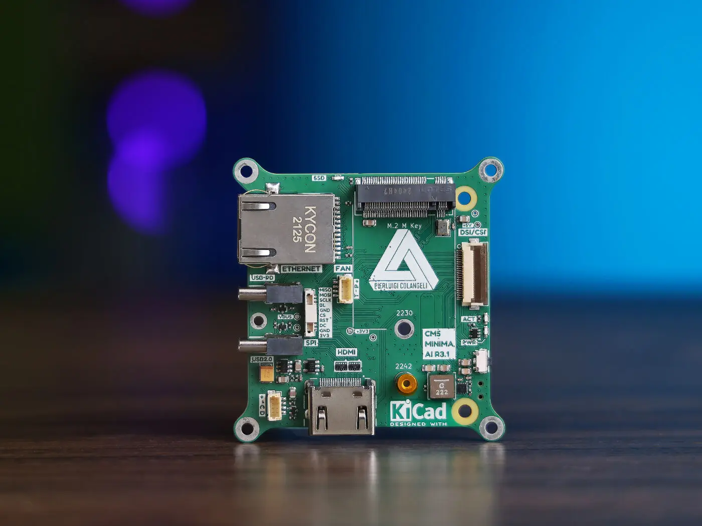 Raspberry Pi Compute Module 5 CM5 MINIMA Compact Carrier Board, M.2-Tastensteckplatz Hailo AI/SSD, CSI/DSI