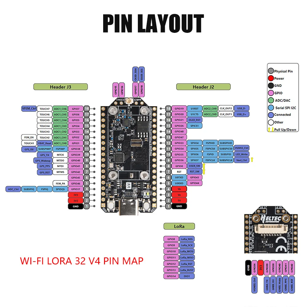 Heltec Meshtastic WiFi LoRa 32 V4 ESP32-S3R2 Entwicklungsboard – Bild 5