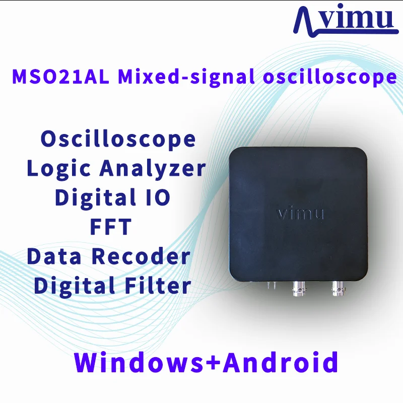Vimu MSO21, 12-Bit-USB-Oszilloskop, Android-Oszilloskop, Logikanalysator, DDS, Frequenzscanner