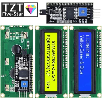 LCD1602 1602 LCD-Modul Blau/Gelb Grüner Bildschirm 16x2 Zeichen LCD-Display PCF8574T PCF8574 IIC