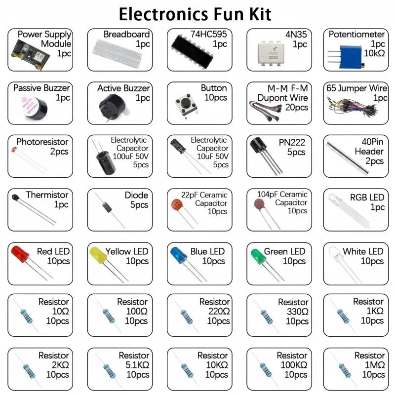 Komplettes Starter-Kit für Arduino Uno, 830-Punkt-Steckbrett + LEDs – Bild 3