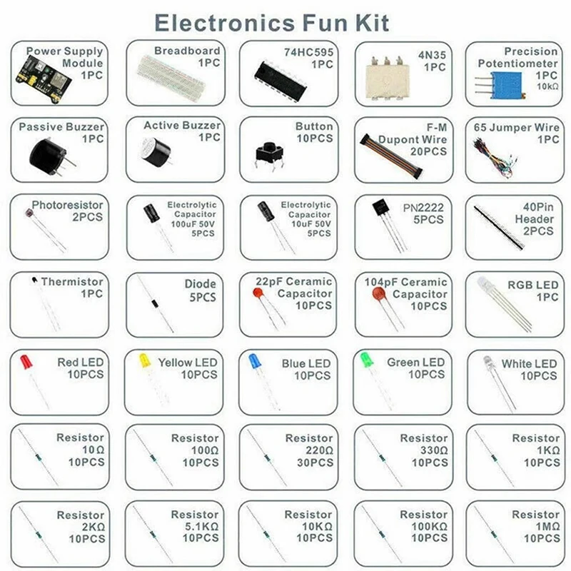 Elektronische Komponenten Kit Pack Starter DIY Projekt für Arduino R3 – Bild 6