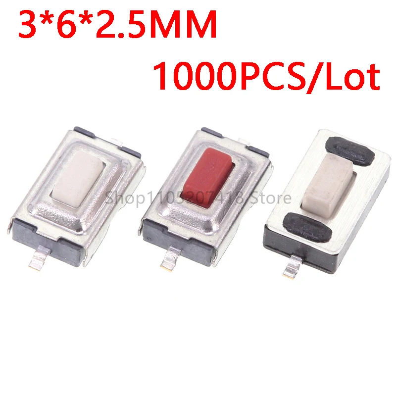 Tact Touch Micro Schalter 3X6X2,5 Tactile Push Button Schalter 3*6*2,5mm SMD 2Pin Auto (1000 Stück)