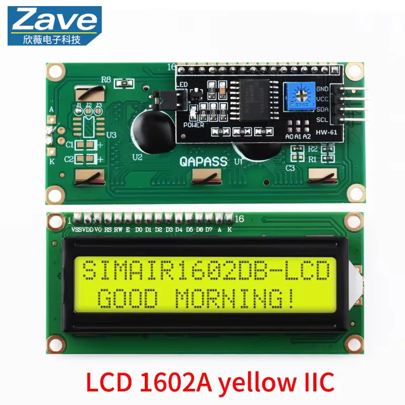 LCD1602 1602A LCD-Anzeigemodul 16x2 Zeichen Blau Gelb Grün Grau – Bild 5