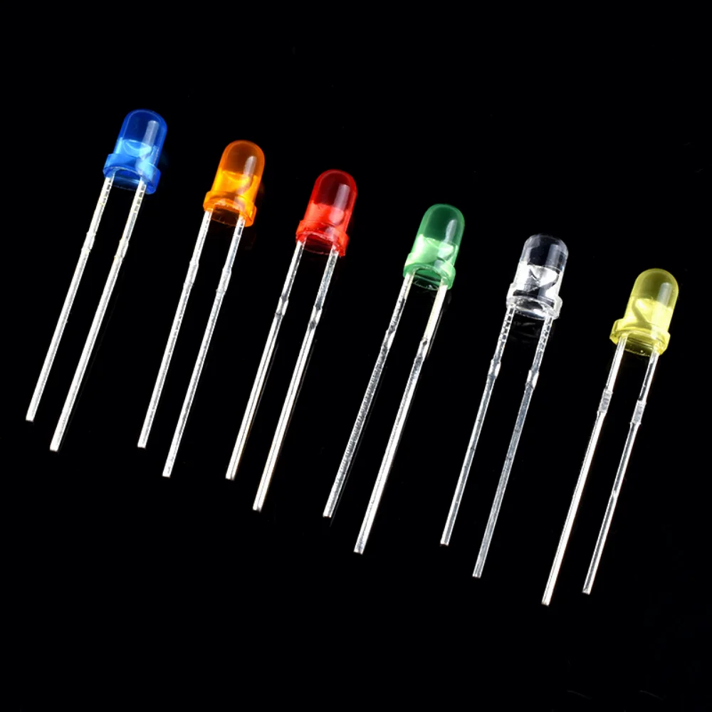 3 mm 5 mm LED-Dioden-Sortiment-Set, Weiß, Grün, Rot, Blau, Gelb – Bild 5