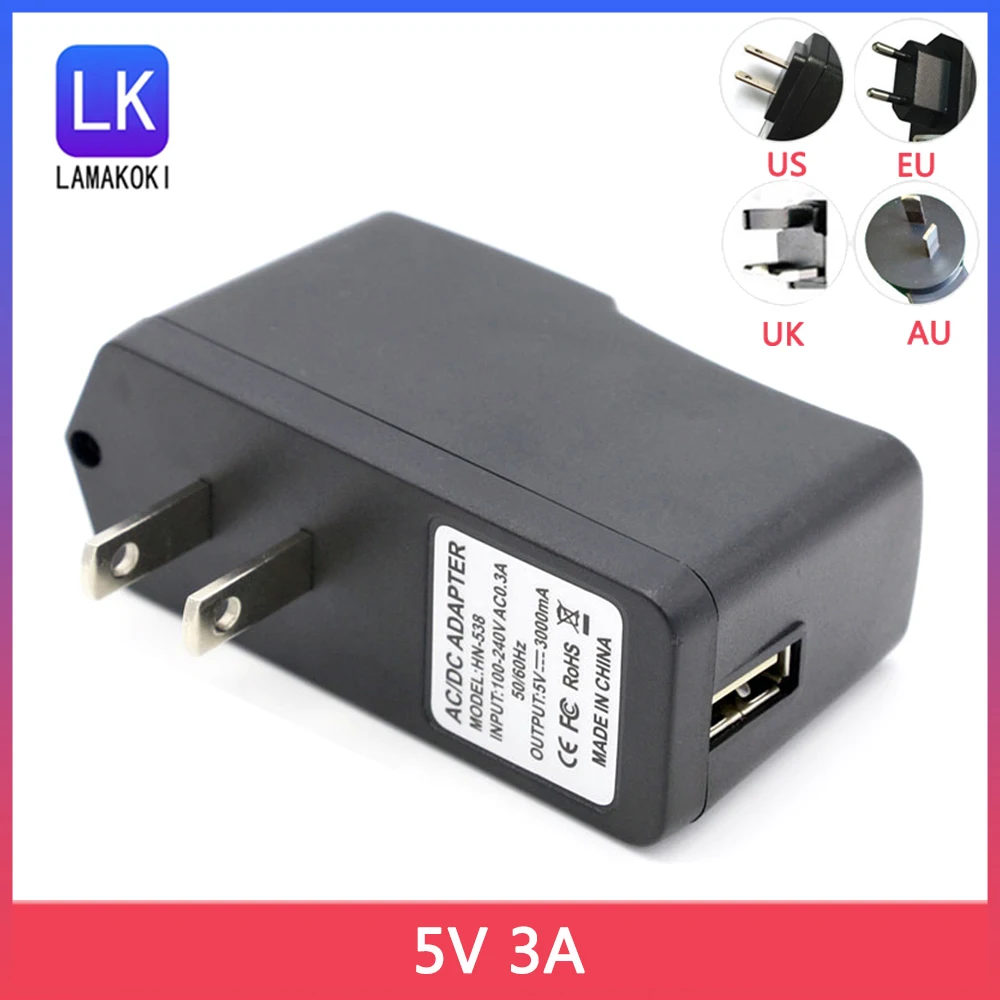 5V 3A Power Adapter AC USB 5V3A Ladegerät Schalt Netzteil Universal Usb-schnittstelle EU US UK AU Stecker