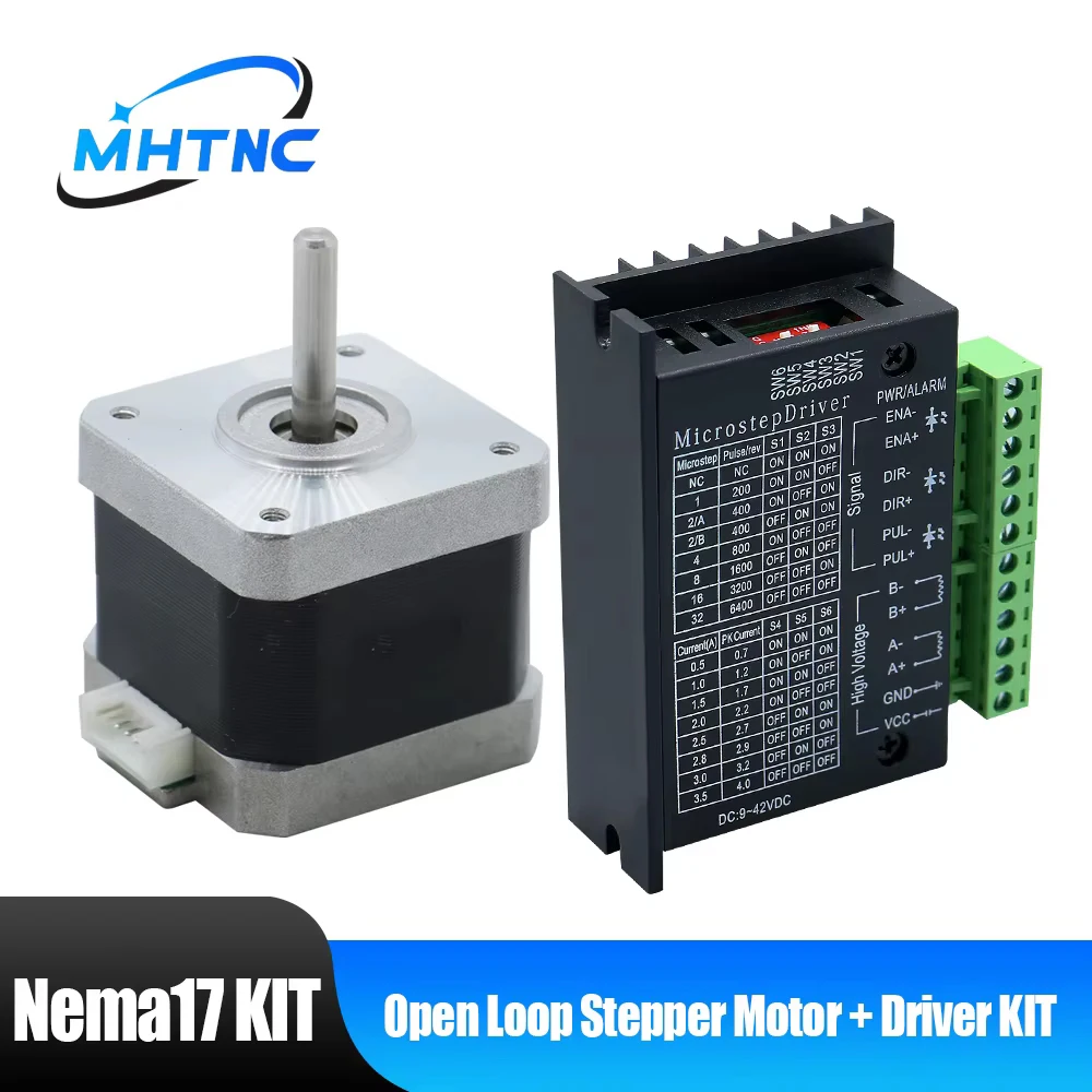 Nema17 Schrittmotor-Treiber-Kit 42hs34mm 40mm 48mm 60mm Motor 5mm Welle + TB6600 Treiber für 3D-Drucker