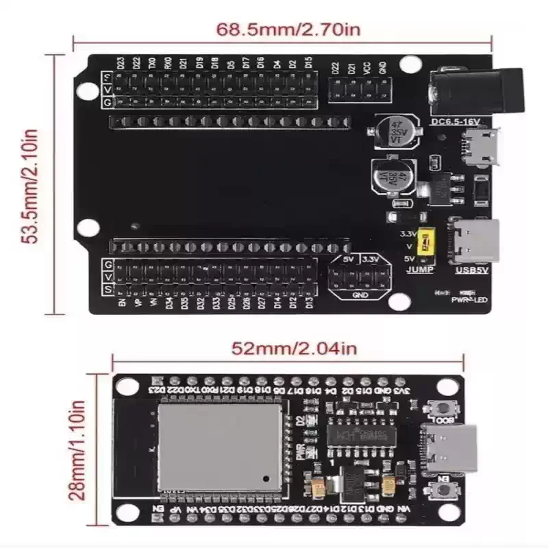 ESP32 Entwicklungsboard USB Typ-C CH340C Chip WiFi Bluetooth Dual-Core – Bild 4