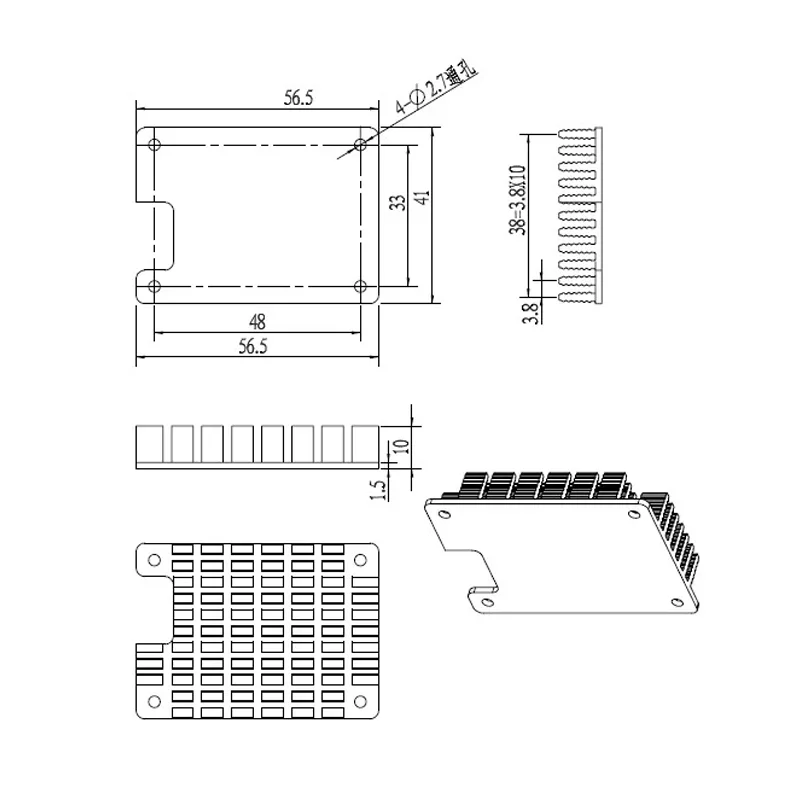 Raspberry Pi CM5 Aluminium Passiver Kühlkörper mit Wärmeleitpads – Bild 6